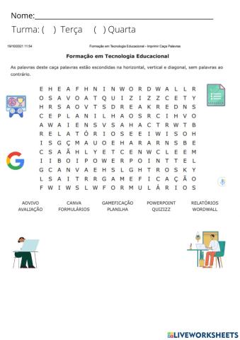 Caça-Palavras Tecnologia Educacional