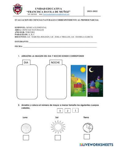  CIENCIAS NATURALES EVALUACION P1 