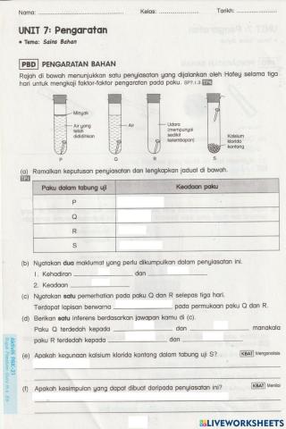 Pengaratan Sains Tahun 4