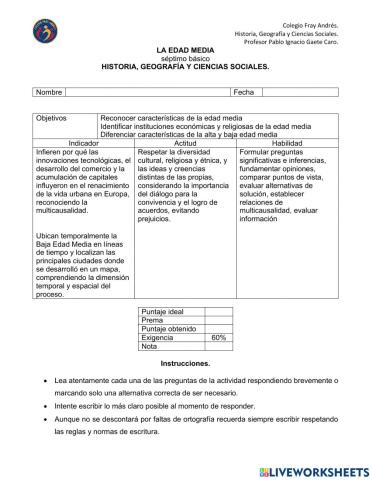 7° Evaluación Edad Media