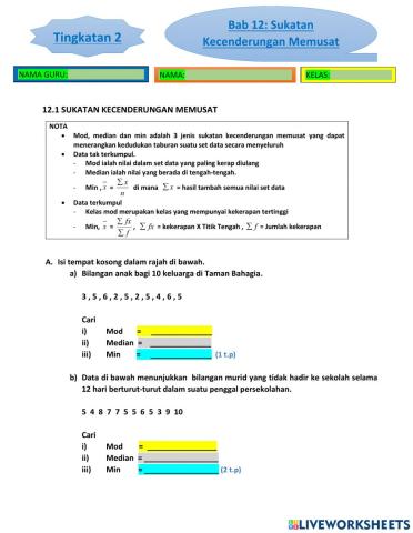 Bab 1 t2 sukatan kecenderungan memusat