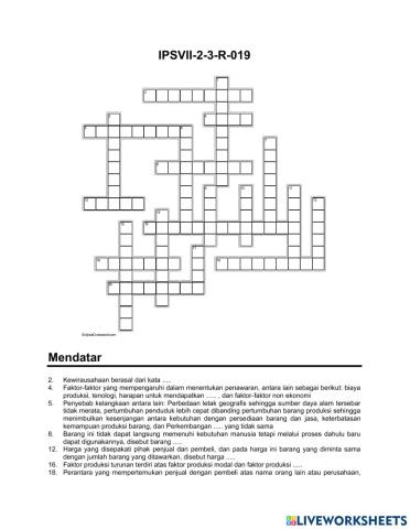 Crossword Ips R-19