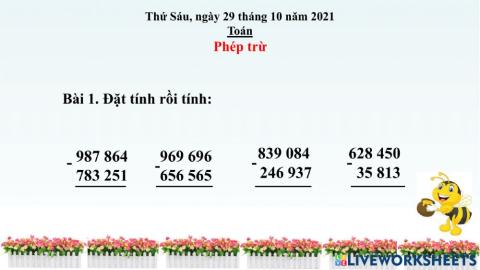 Toán phép trừ