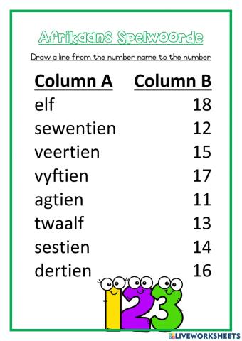 Afrikaans Numbers