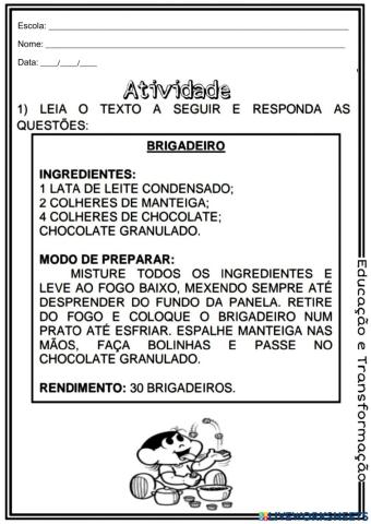 Atividade - receita