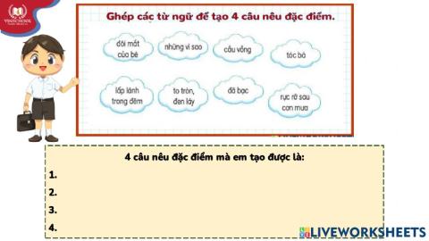 Tạo câu nêu đặc điểm