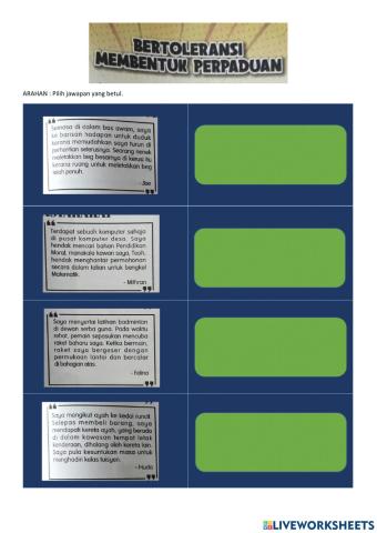 Pendidikan Moral - Toleransi A