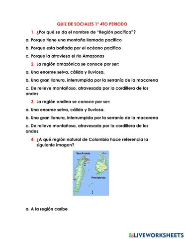 Quiz sociales 1°