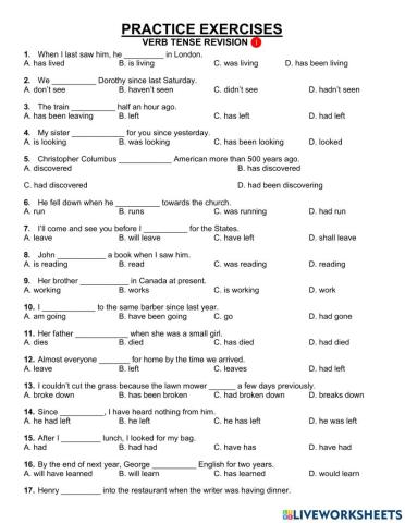 Verb tense revision