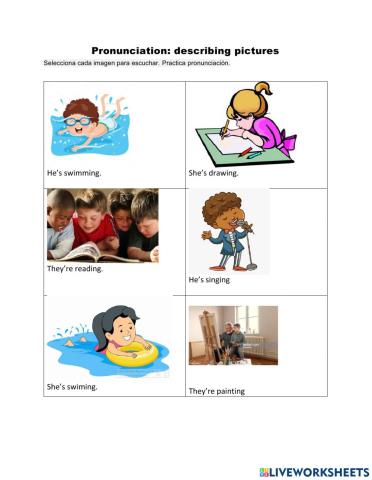 Pronunciation: describing pictures