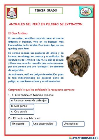 Animales en peligro de extincion