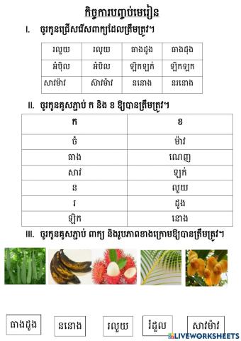 កិច្ចការបញ្ចប់មេរៀន