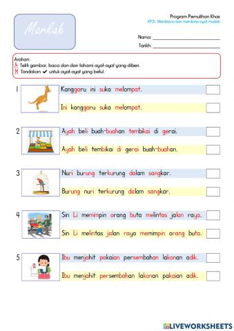 Membaca dan membina ayat mudah