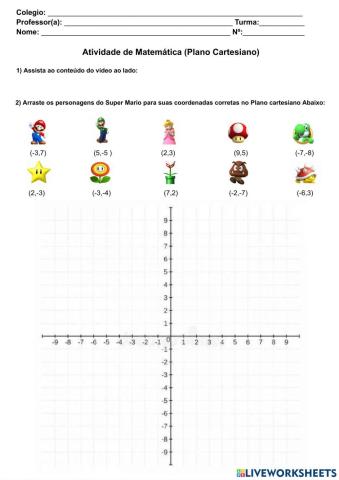 Matemática Plano Cartesiano