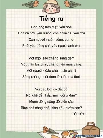 Tập đọc Tiếng ru