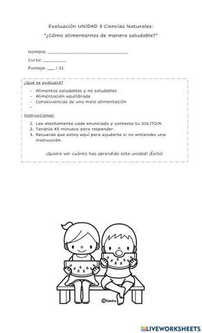 Evaluación Ciencias Naturales