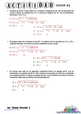 Método del paralelogramo entre vectores