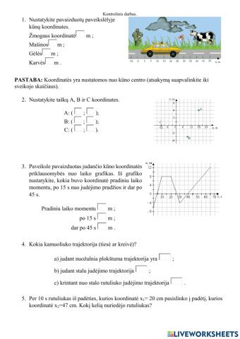 Kontrolinis darbas. Judėjimas
