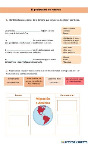 El poblamiento de América