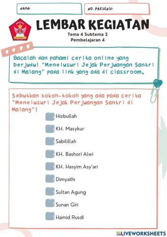 LK Tema 4 Subtema 2 Pembelajaran 4