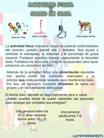 Alimentación, actividad física y sueño