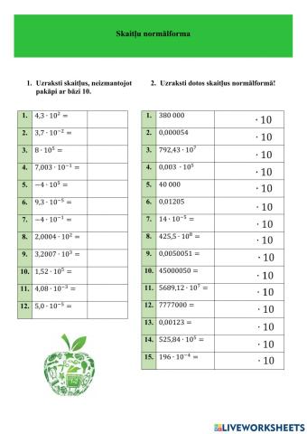 Skaitļu normālforma