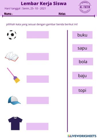 Mencocokan kata dan benda