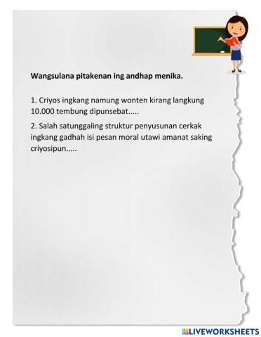 Evaluasi cerkak