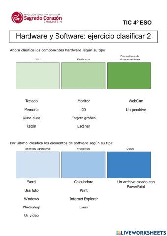 HW y SW: clasificar ejercicio 2