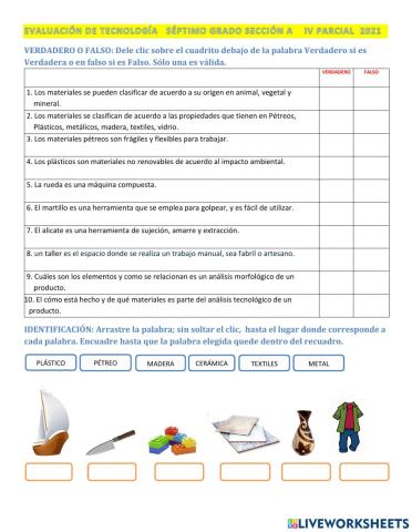 Clasificación de los materiales