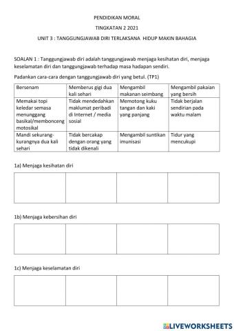 Unit 3 : TANGGUNGJAWAB DIRI