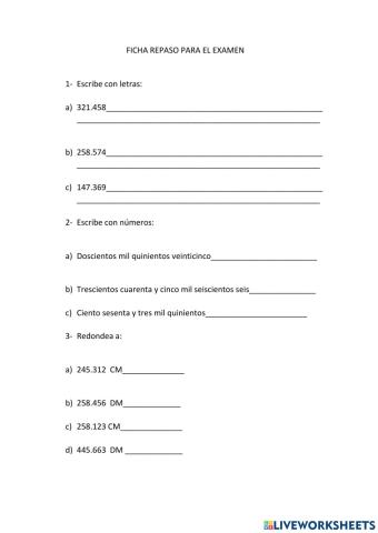 ficha repaso examen cuarto