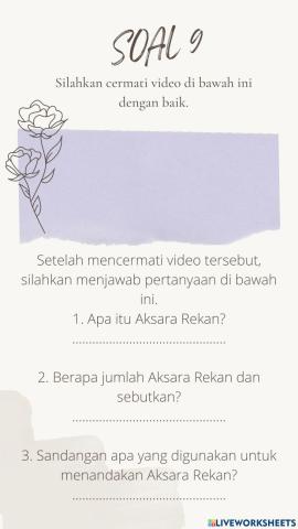 Soal aksara rekan