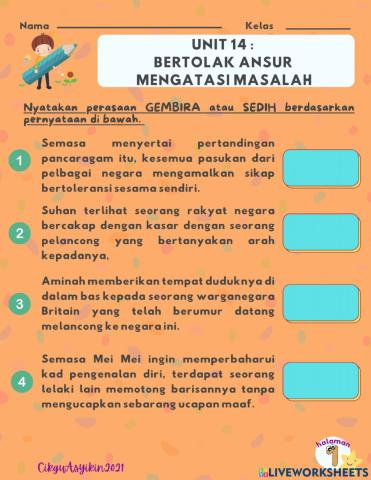 Unit 14 : Bertolak ansur menghadapi masalah 2