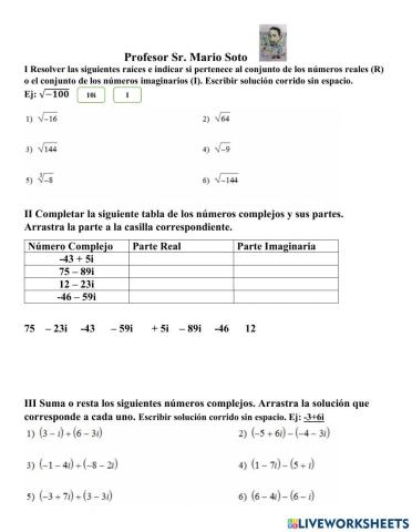 Numeros Imaginarios y Complejos