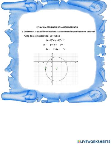 Ecuación de la circunferencia