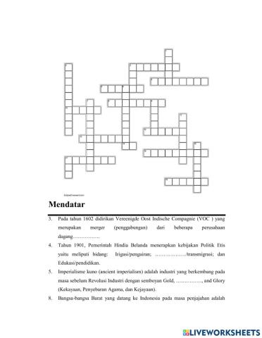 Crossword IPS Bagian Random Ke 14