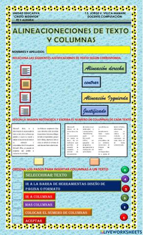 Alineaciones de texto y columnas