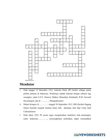 Crossword IPS Bagian Random Ke 16