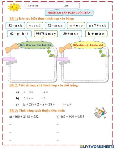 Bài tập cuối tuần