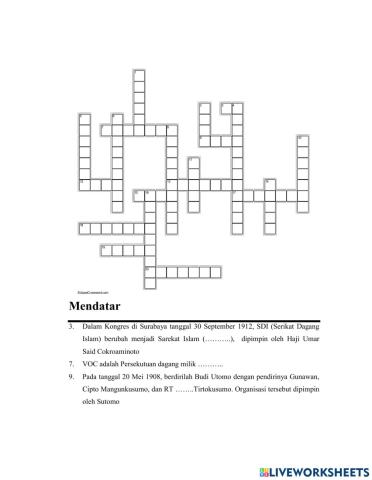 Crossword IPS Bagian Random Ke 17