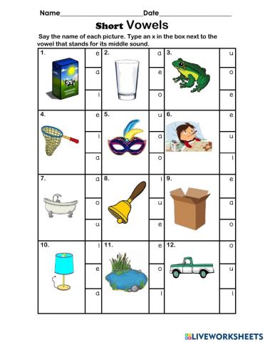 Short Vowels Grade 3