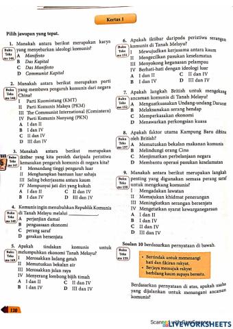 Latihan objektif bab 6 tingkatan 4