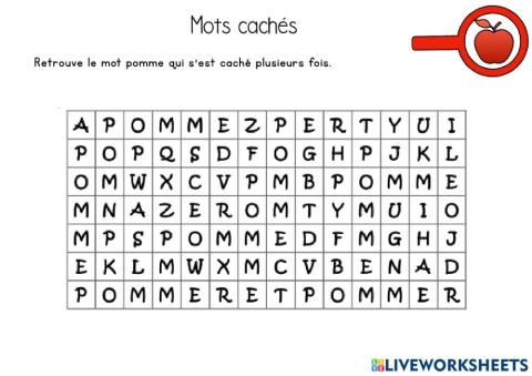 Mots caché pomme