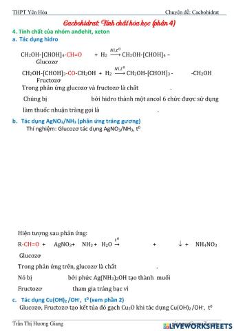 Cacbohidrat: Tính chất hóa học phần 4