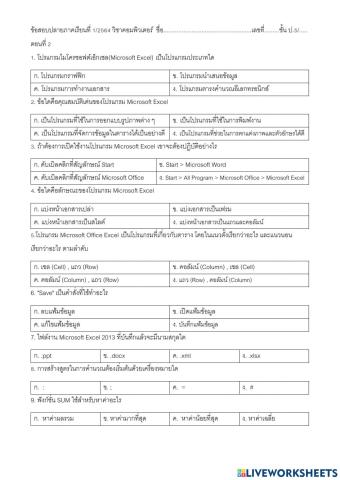 Ms Excel test