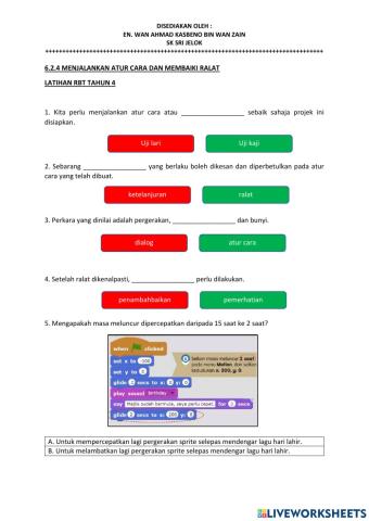 6.2.4 menjalankan atur cara dan membaiki ralat