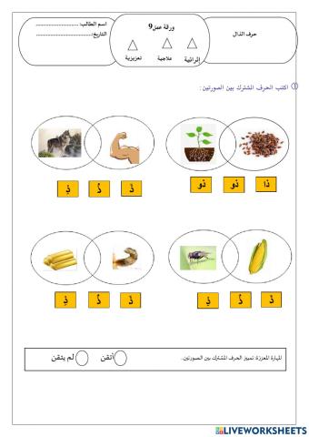 ورقة عمل حرف الذال 5