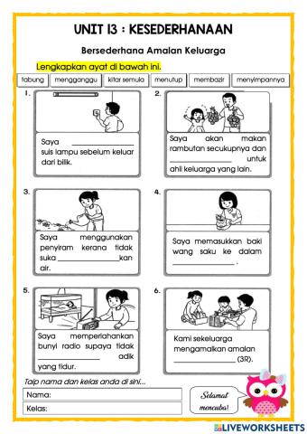 P.Moral Thn 2 : Kesederhanaan (Cara Bersikap Sederhana dalam Keluarga)