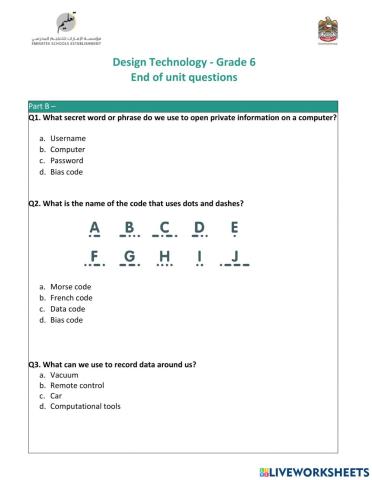 G6 End of unit